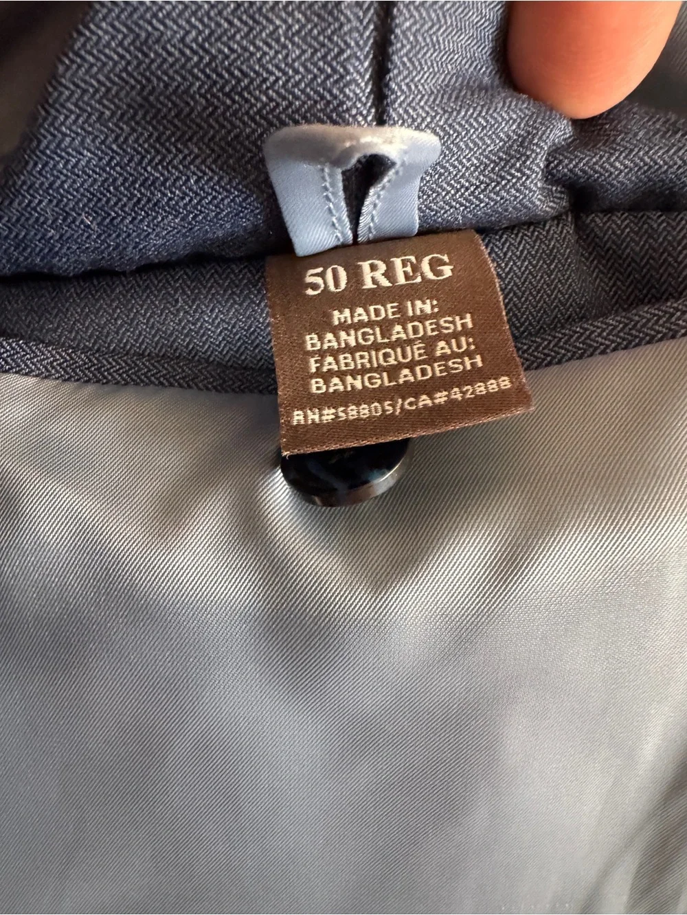 Men's Blue Two-Button Suit 50R With Slacks 44x30